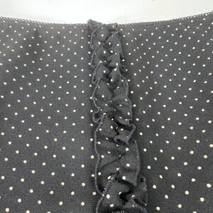 Ann Taylor LOFT Polka Dot Skirt Ruffle Trim‎ Black White Size 4 Career Classic